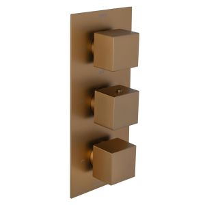Universal Trim Part for 3 Outlet Thermostatic Shower Mixer With Square Handle