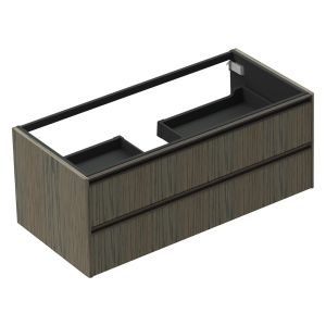Carlyle Wall Mounted Double Drawer Vanity Unit With Oxide Profile 1238X512X480 MM