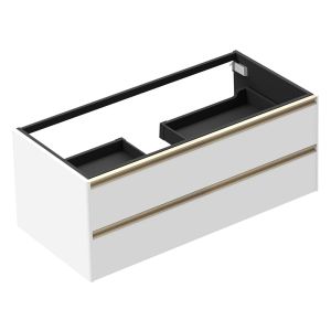 Carlyle Wall Mounted Double Drawer Vanity Unit With Brushed Oro Profile 1238X512X480 MM
