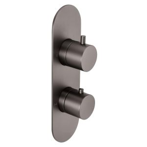 Universal Vertical Trim Part For Thermostatic Shower Mixer 2 Outlet/2 Round Handle