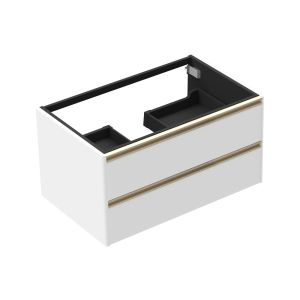 Carlyle Wall Mounted Double Drawer Vanity Unit With Brushed Oro Profile 938X512X480 MM