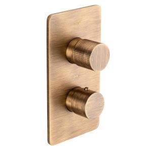 Toko Groove Trim Part For Thermostatic Shower Mixer 2 Outlet/2 Round Handle