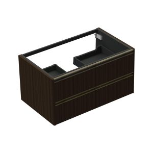 Carlyle Wall Mounted Double Drawer Vanity Unit With Soft Bronze Profile 938X512X480 MM