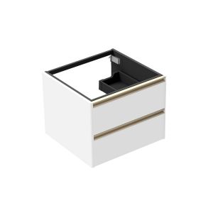 Carlyle Wall Mounted Double Drawer Vanity Unit With Brushed Oro Profile 638X512X480 MM
