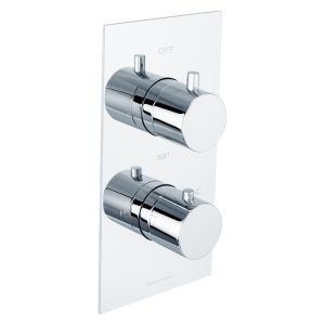 Universal Trim Part for 2 Outlet Thermostatic Shower Mixer With Round Handle