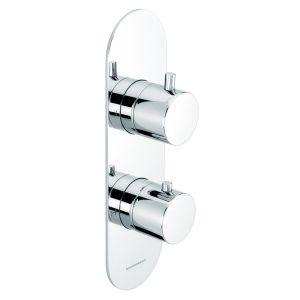 Universal Vertical Trim Part For Thermostatic Shower Mixer 2 Outlet/2 Round Handle