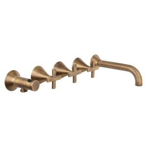 Bristol Trim Part For Wall Mounted Concealed 5 Hole Bath Shower Mixer (Cross Handle)