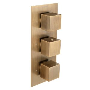 Universal Trim Part for 3 Outlet Thermostatic Shower Mixer With Square Handle