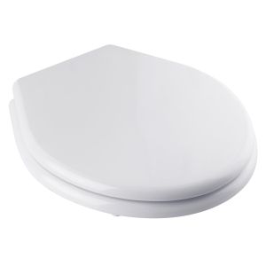 Biarritz Standard Seat Cover With Brushed Nickel Hinges White