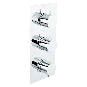 Universal Trim Part for 3 Outlet Thermostatic Shower Mixer With Round Handle