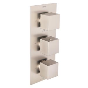 Universal Trim Part for 3 Outlet Thermostatic Shower Mixer With Square Handle