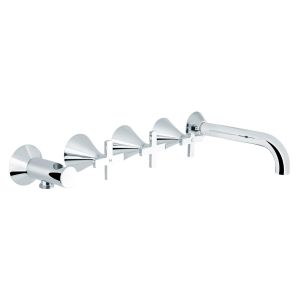 Bristol Trim Part For Wall Mounted Concealed 5 Hole Bath Shower Mixer (Cross Handle)