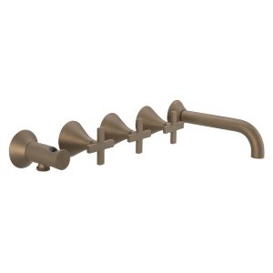 Bristol Trim Part For Wall Mounted Concealed 5 Hole Bath Shower Mixer (Cross Handle)