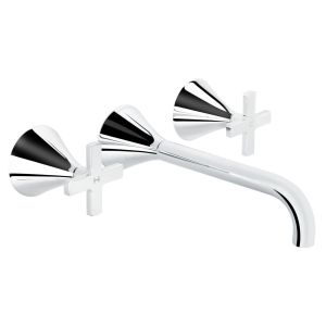 Bristol Trim Part For Wall Mounted Concealed 3 Hole Basin Mixer (Cross Handle)