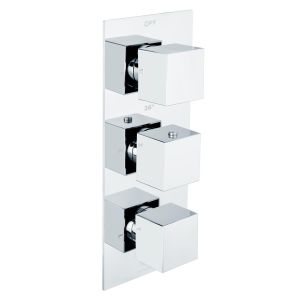 Universal Trim Part for 3 Outlet Thermostatic Shower Mixer With Square Handle