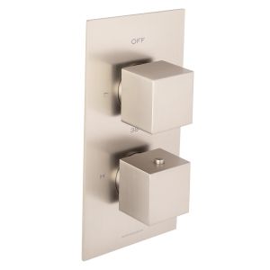 Universal Trim Part for 2 Outlet Thermostatic Shower Mixer With Square Handle